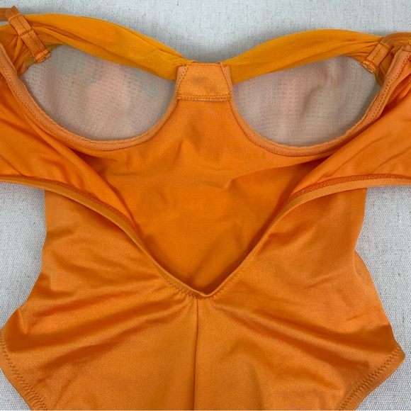 La Perla Vintage One Piece Swimsuit Orange Embroidered - Picture 4 of 7